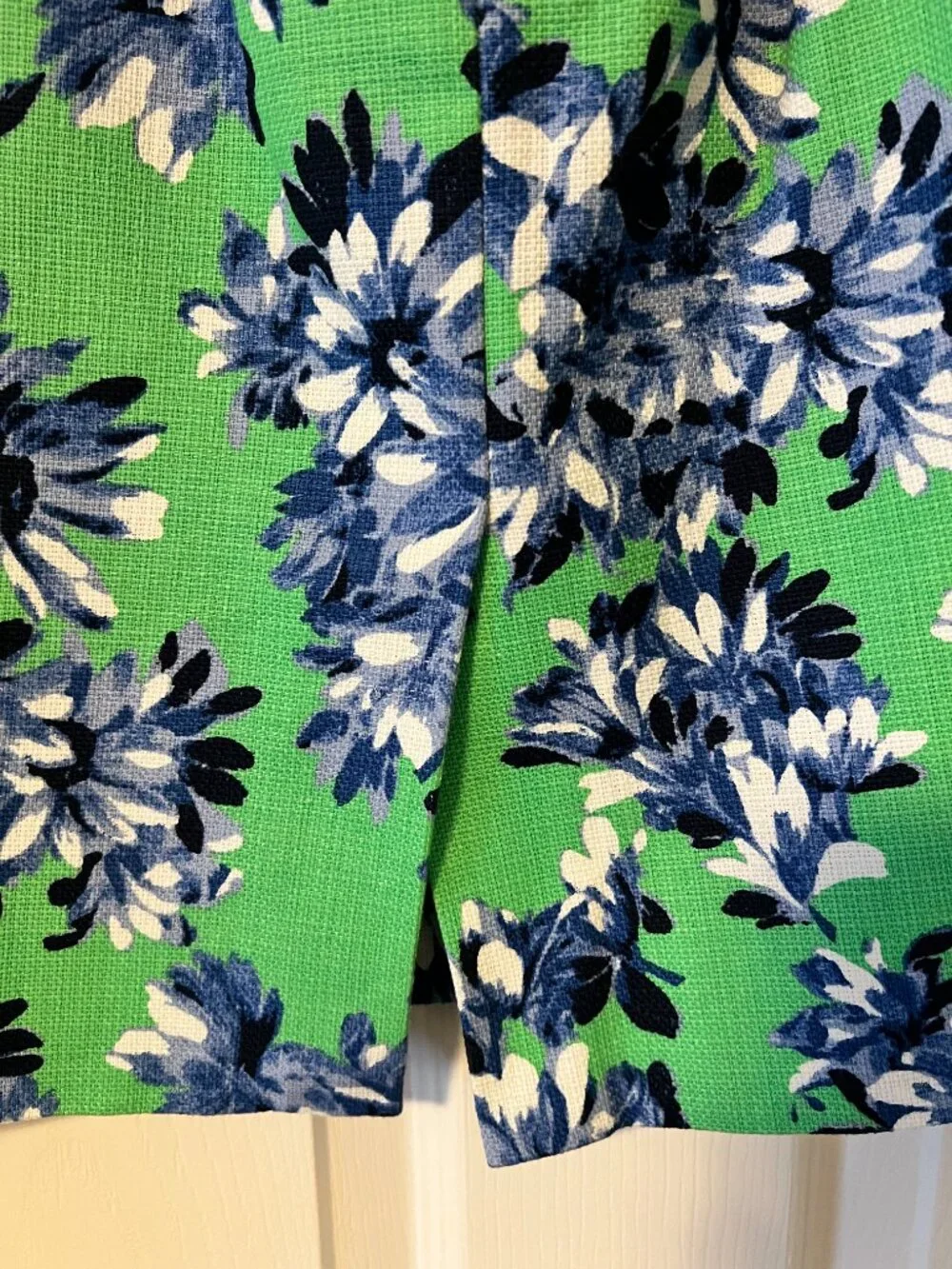 J.Crew Floral Pencil Skirt Green Blue Print Size 4